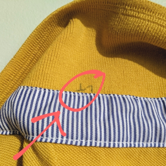 Tommy Hilfiger yellow/gold polo shirt. Contrasting collar pattern. Men's large. - Picture 9 of 9